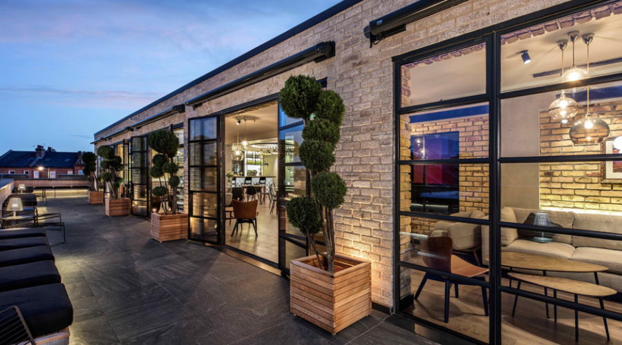 Clement Steel Screens Create a Sensational Backdrop to Roof Terrace at Iconic Film Studios